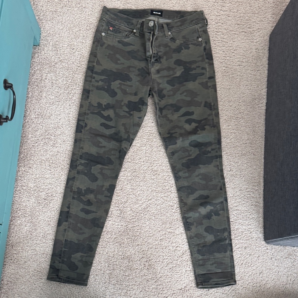 Hudson Jeans Green Camouflage Skinny Jeans